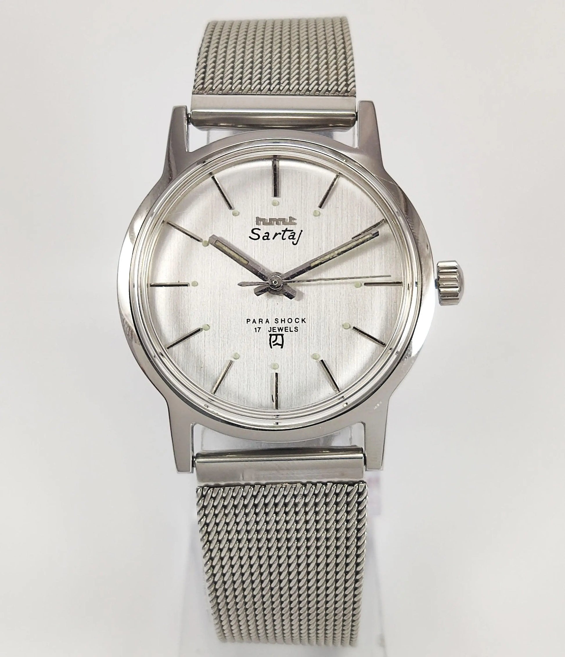 HMT Sartaj Para Shock 17 Jewels Silver Dial Mechanical Hand