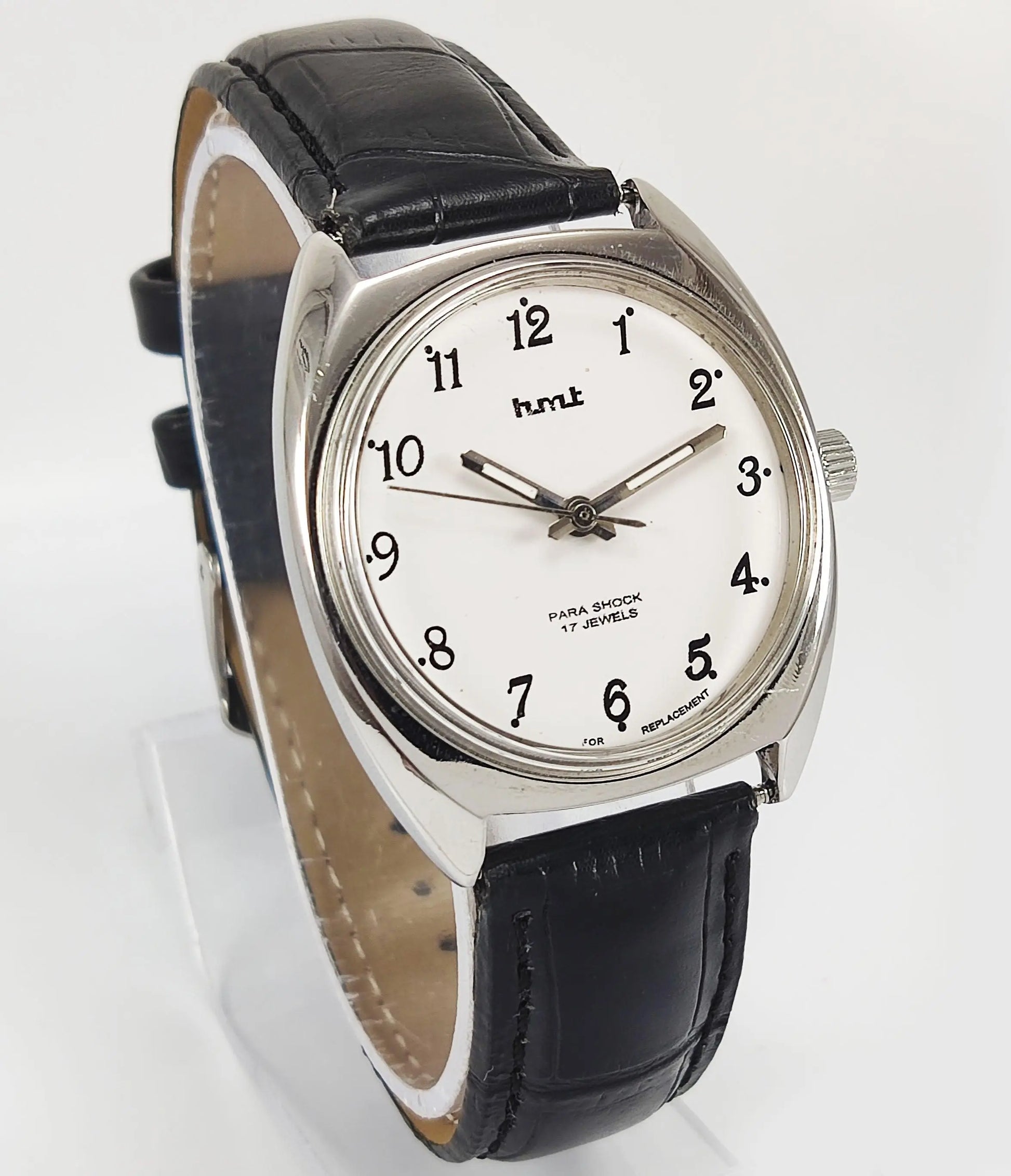 HMT Para Shock 17 Jewels White Dial Mechanical Hand winding Men's Wrist Watch - Discover-Diamonds