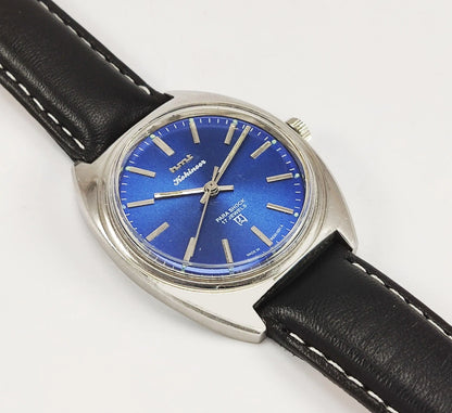 HMT Kohinoor Para Shock 17 Jewels Blue Dial Mechanical Hand winding Men's Wrist Watch - Discover-Diamonds