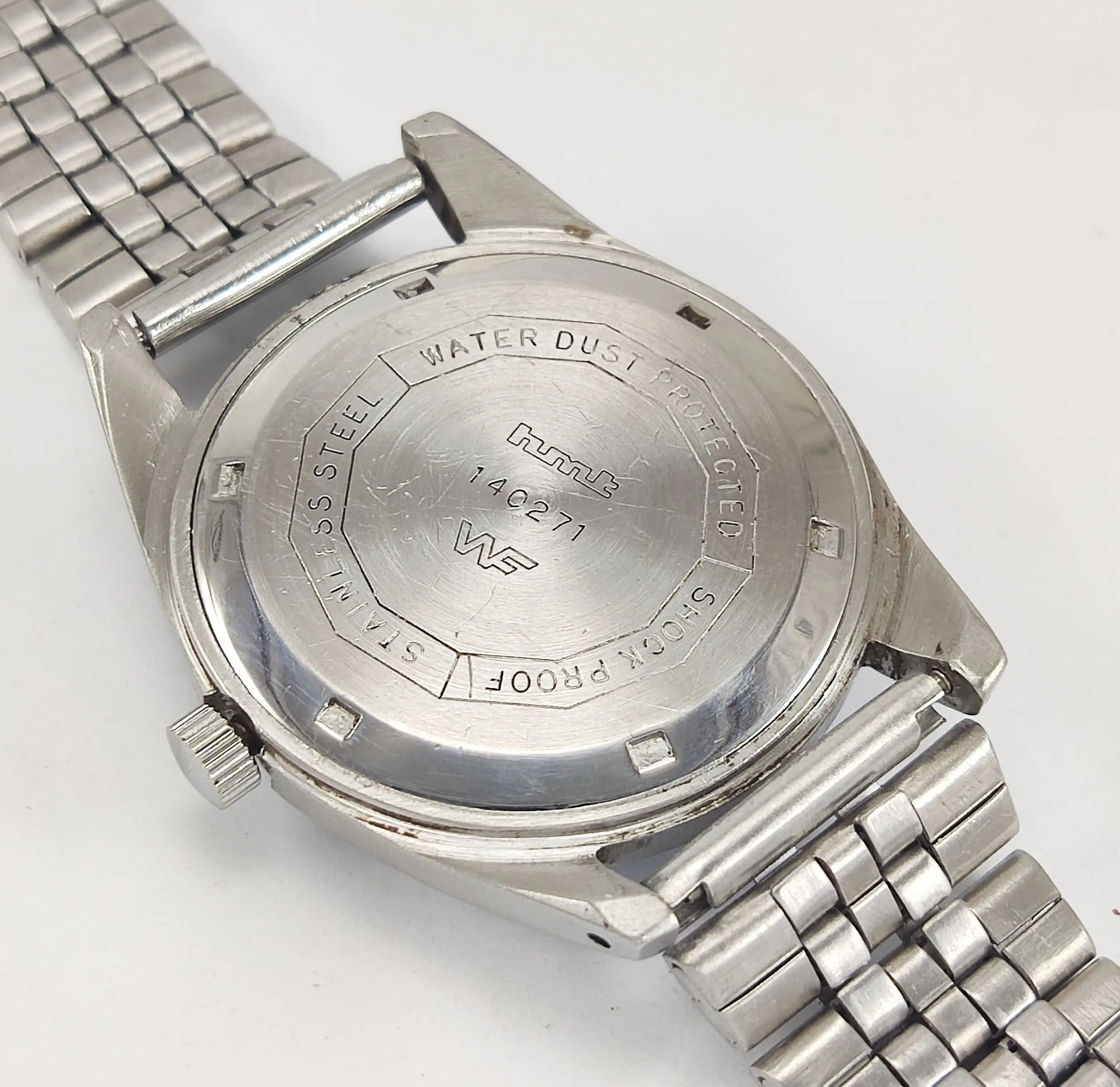 HMT Jubilee Para Shock 17 Jewels Blue Dial Mechanical Hand winding Men's Wrist Watch Discover-Diamonds