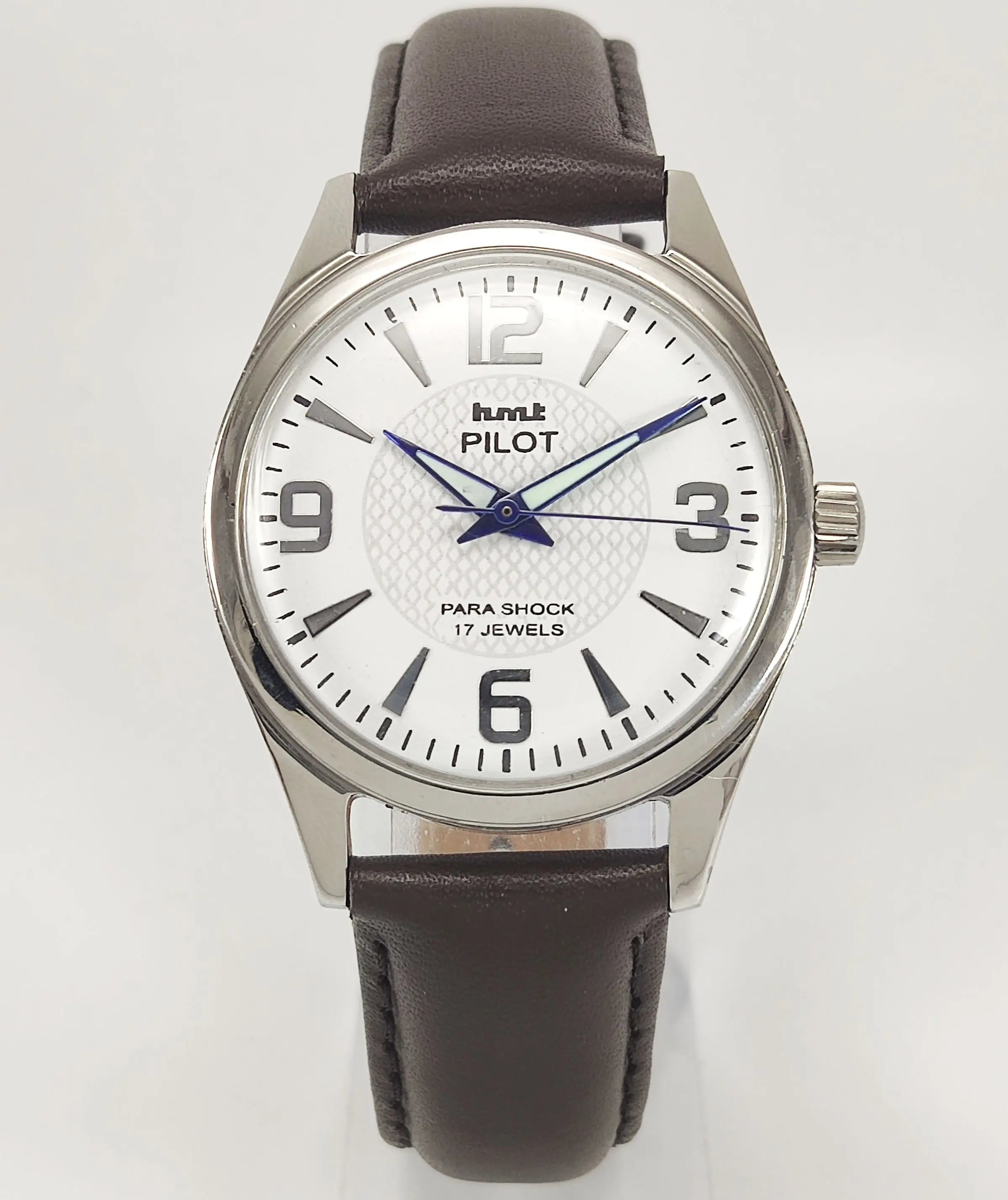 HMT Pilot Para Shock 17 Jewels White Dial Mechanical Hand winding Discover Diamonds