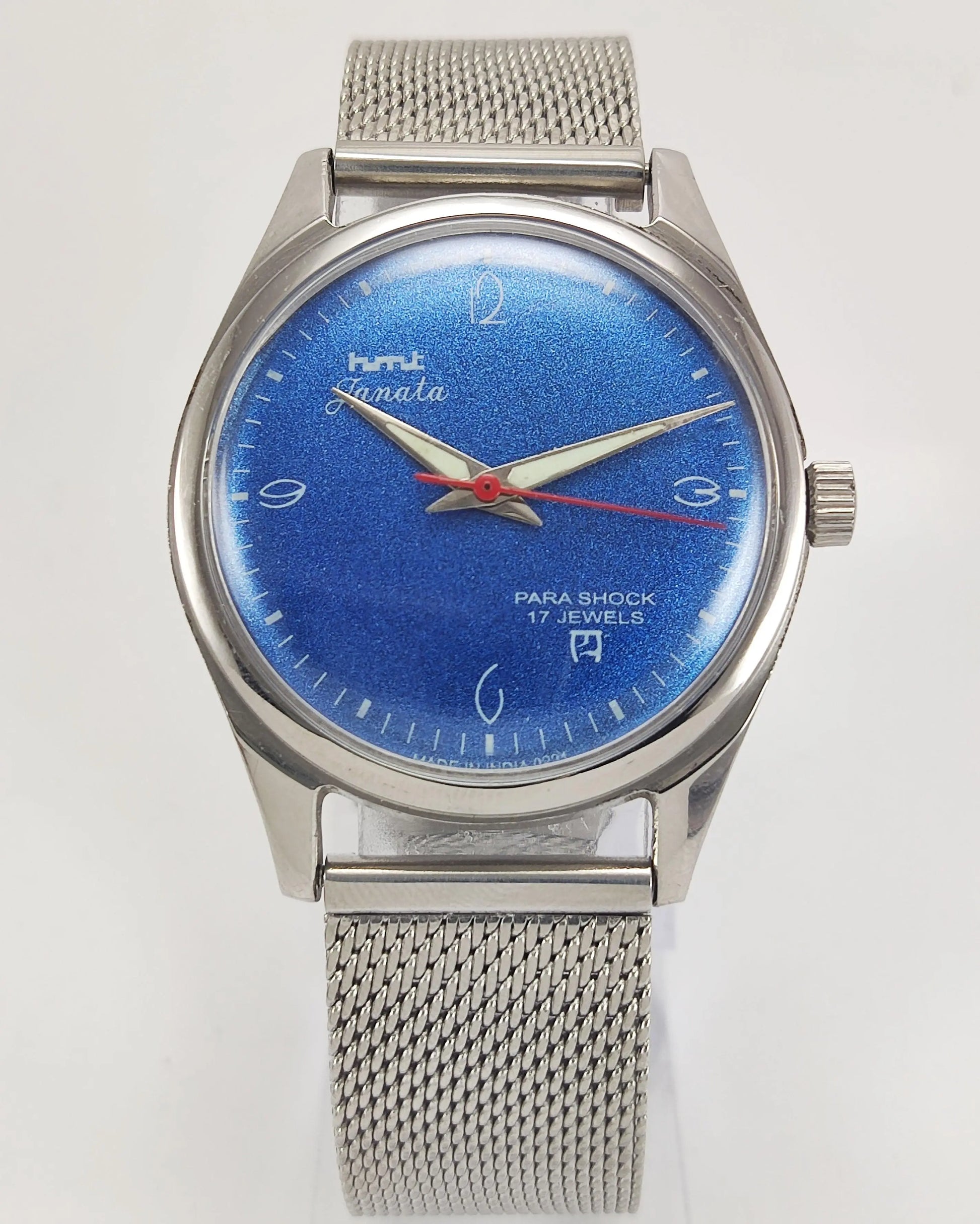 HMT Janata Para Shock 17 Jewels Blue Color Dial Mechanical Hand