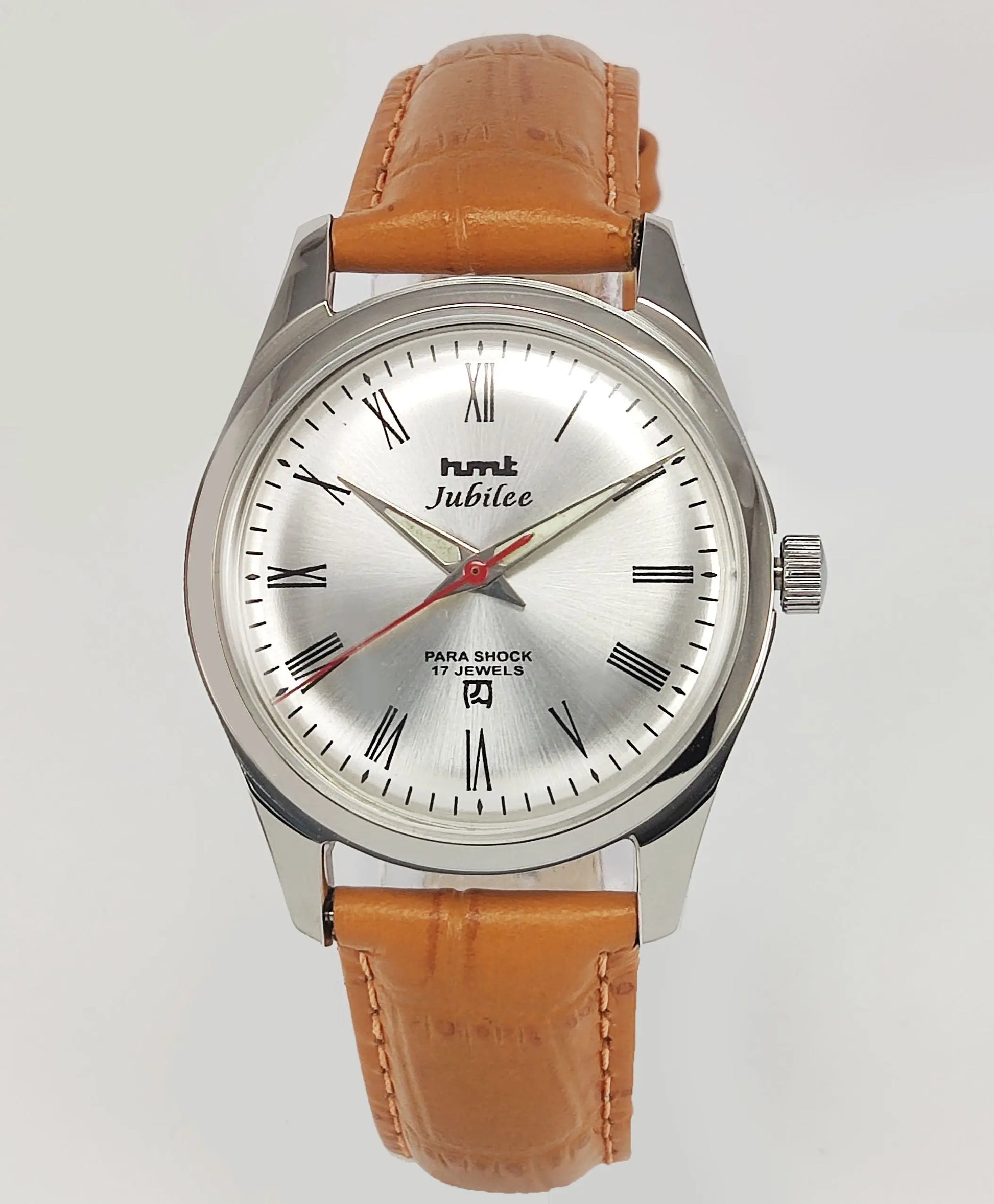 HMT Jubilee Para Shock 17 Jewels Silver Dial Transparent Back