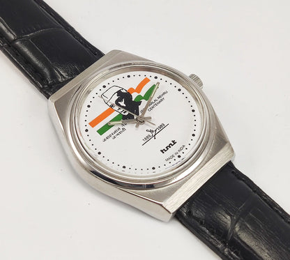 HMT Jawaharlal Nehru White Dial Para Shock 17 Jewels Mechanical Hand winding Men's Wrist Watch - Discover-Diamonds