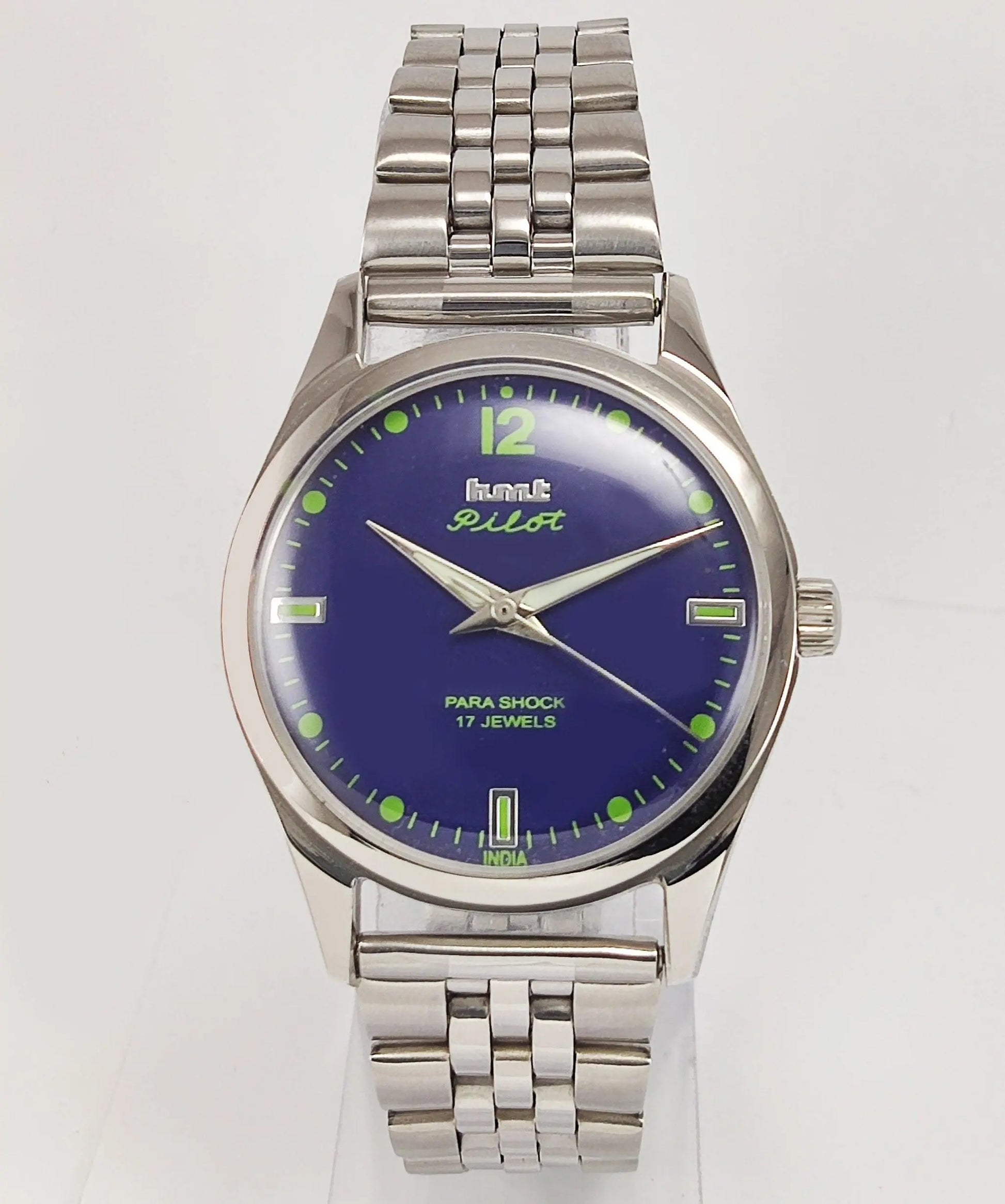 HMT Pilot Para Shock 17 Jewels Navy Blue Dial Radium Hands