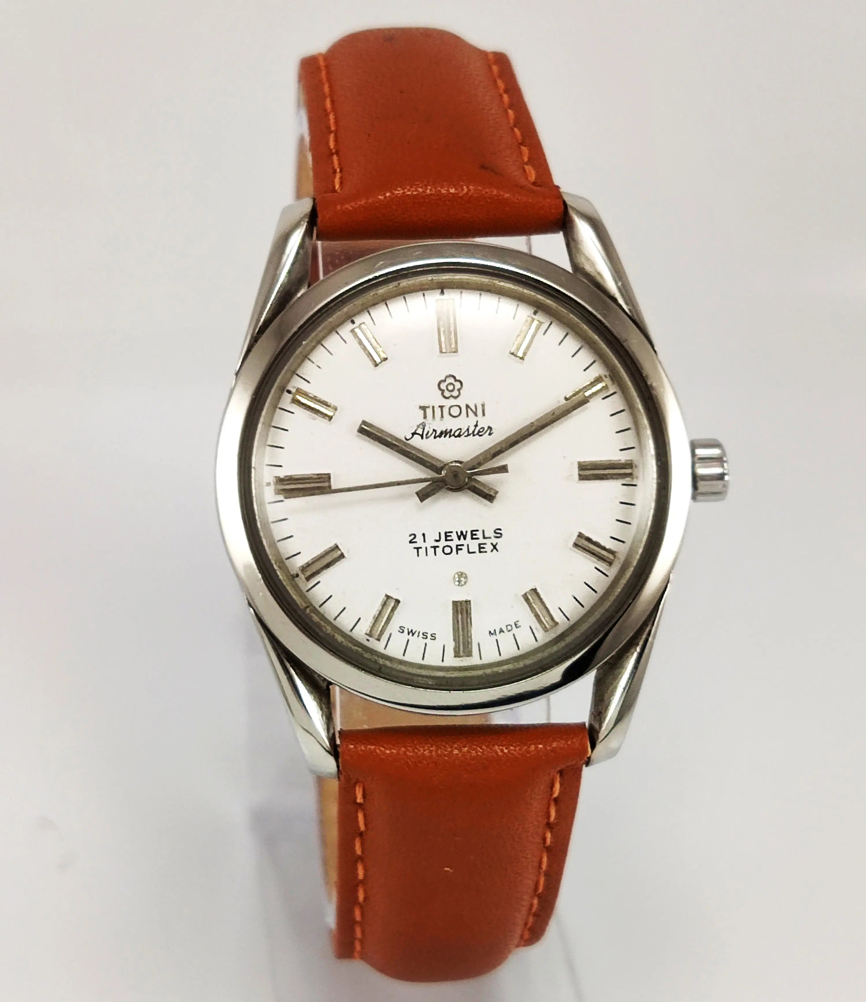 Vintage Titoni Airmaster Hand retail Winding Men's Wrist Watch Swiss Made SS