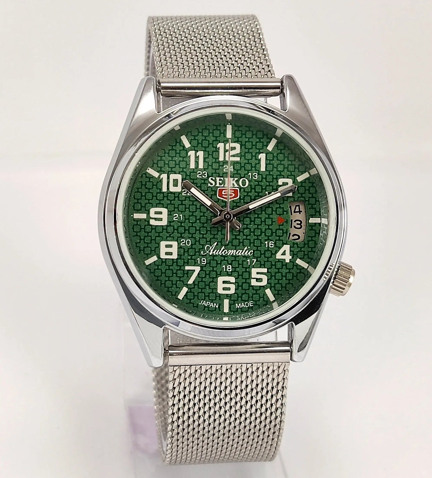 Seiko 5 Green Dial Automatic Movement 17 Jewels 6309A Japan Made Day-Date Function  Men's Automatic Wrist Watch Discover-Diamonds