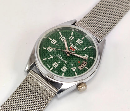 Seiko 5 Green Dial Automatic Movement 17 Jewels 6309A Japan Made Day-Date Function  Men's Automatic Wrist Watch Discover-Diamonds