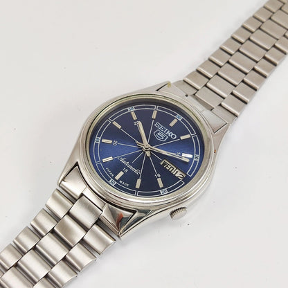 Seiko 5 Automatic-7009A Blue Dial 17 Jewels Day Date Men's Wrist Watch - Discover-Diamonds