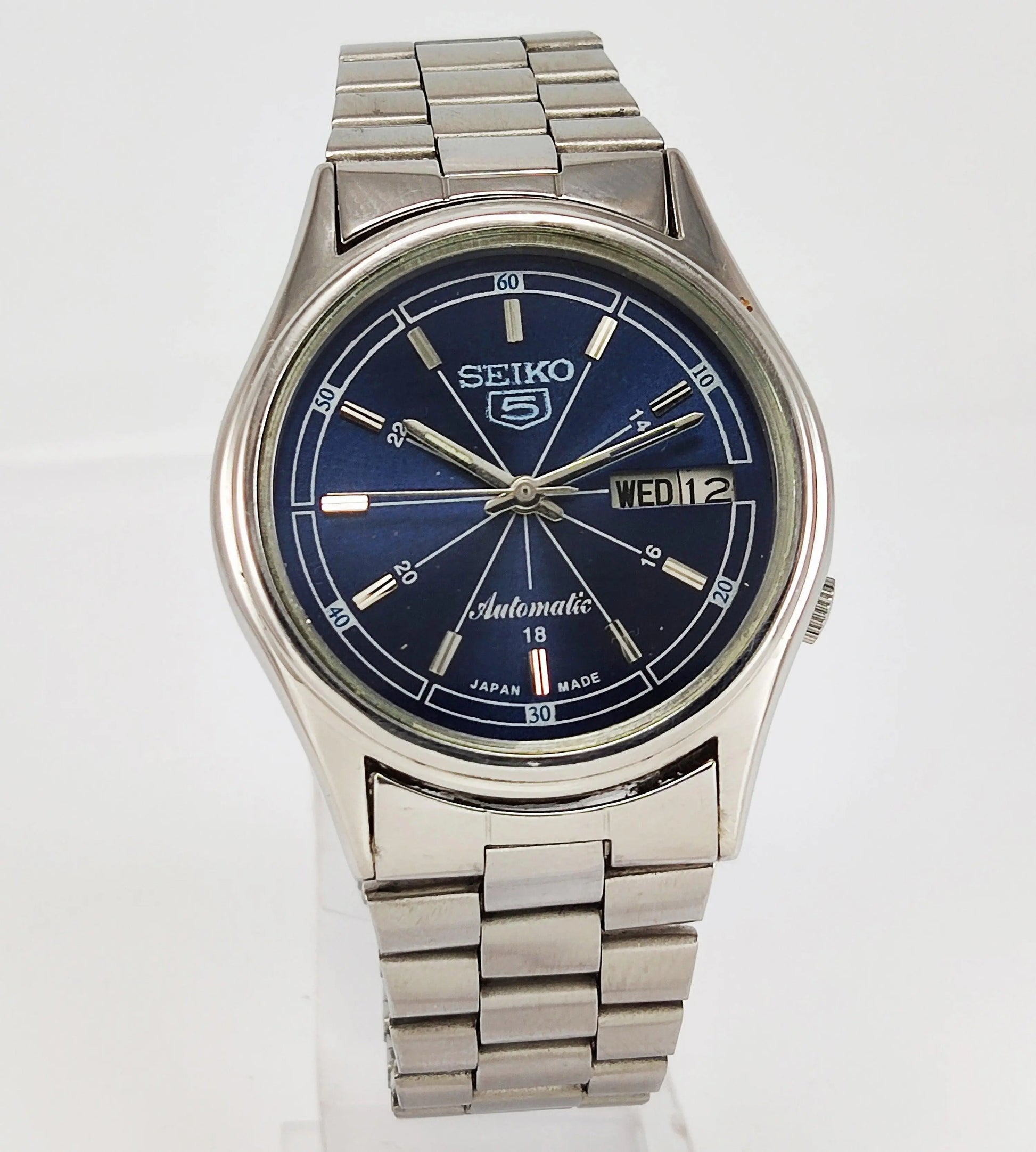 Seiko 5 Automatic-7009A Blue Dial 17 Jewels Day Date Men's Wrist Watch - Discover-Diamonds