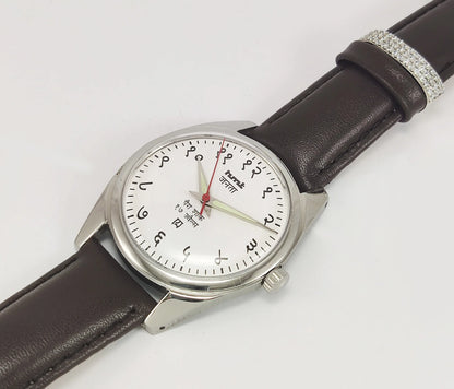 HMT Janata Para Shock 17 Jewels White Devanagari Dial Mechanical Hand winding Men's Wrist Watch Discover-Diamonds