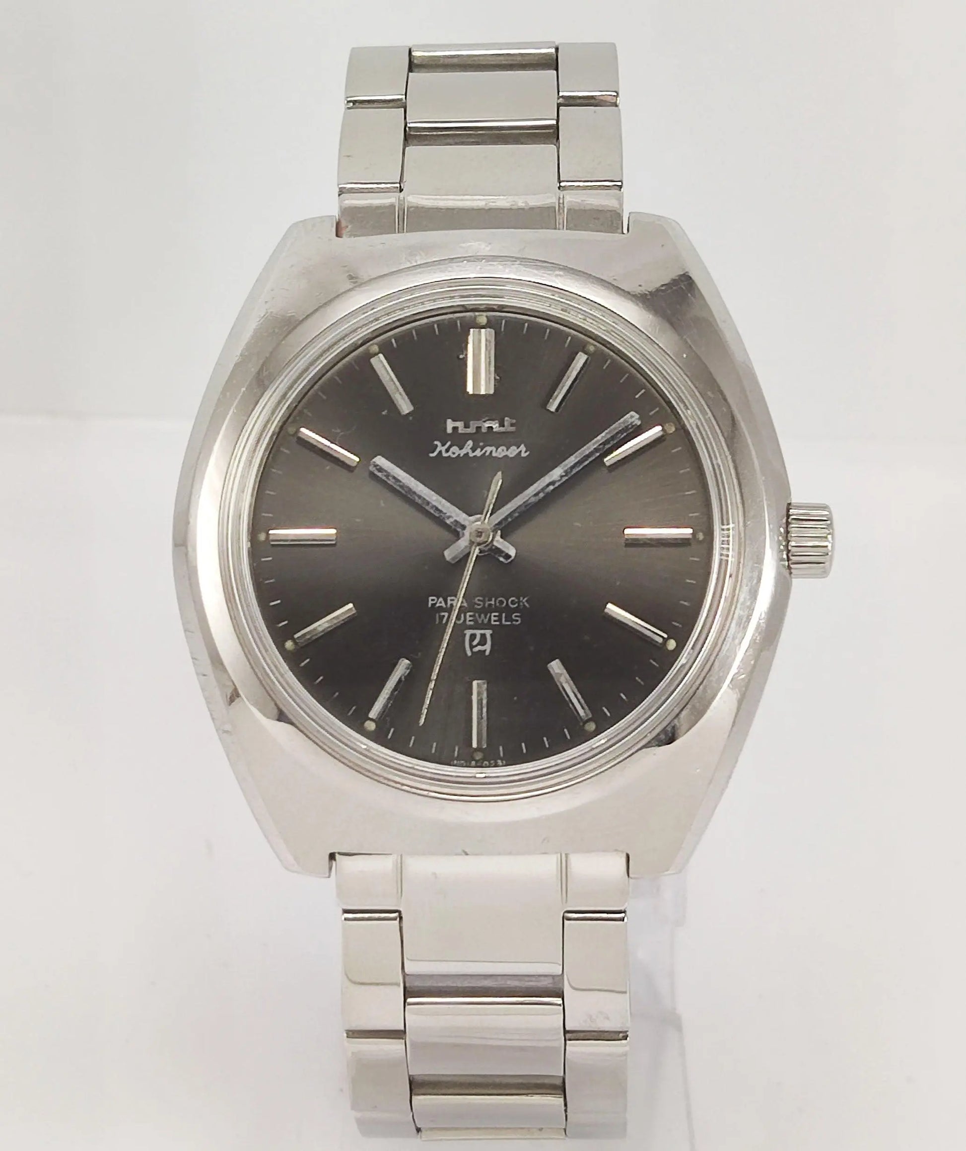 HMT Kohinoor Para Shock 17 Jewels Gray Dial Mechanical Hand winding Men's Wrist Watch - Discover-Diamonds