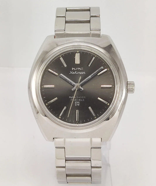 HMT Kohinoor Para Shock 17 Jewels Gray Dial Mechanical Hand winding Men's Wrist Watch - Discover-Diamonds