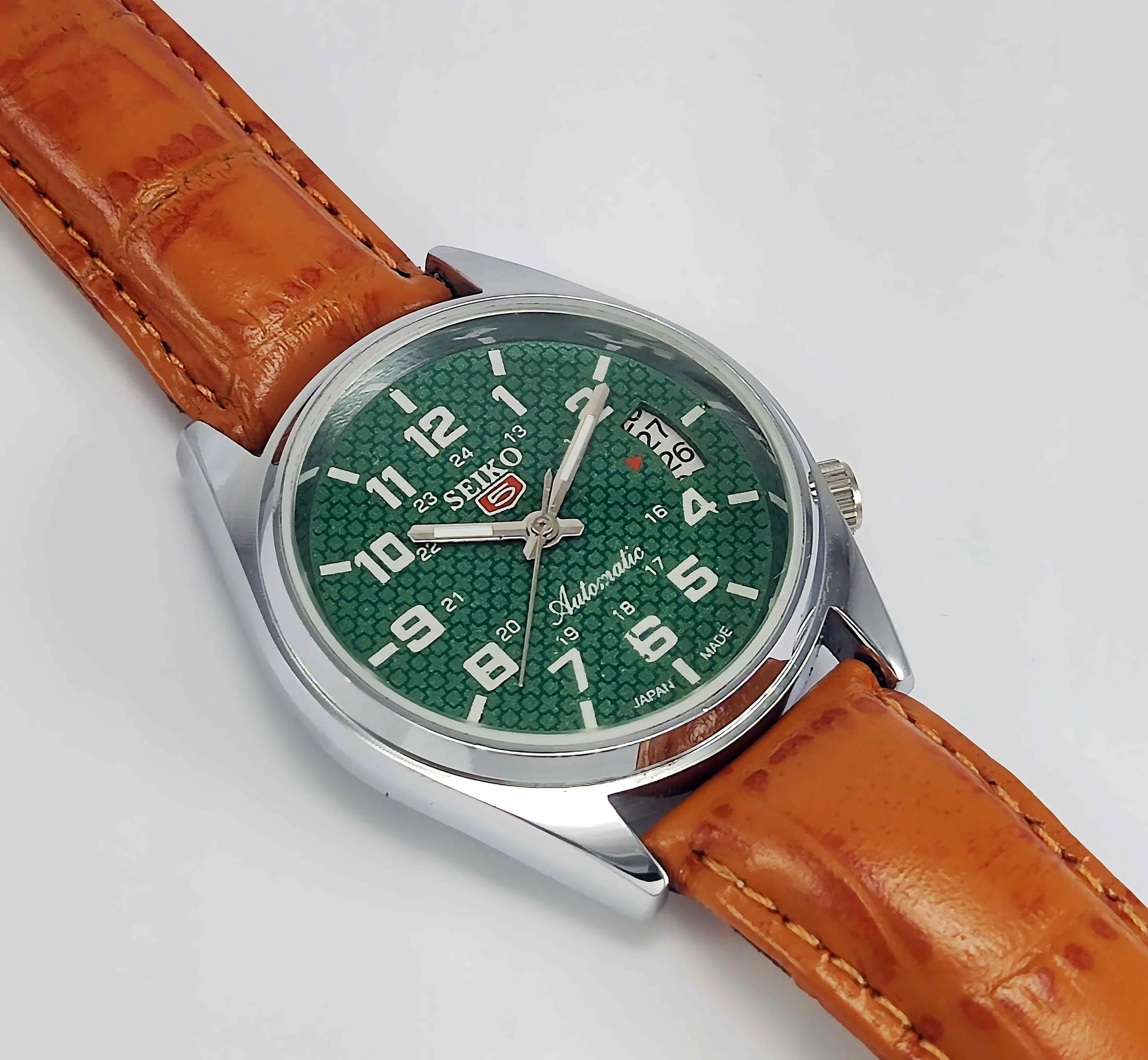 Seiko 5 Automatic-6309 Green Dial 17 Jewels Day Date Men's Wrist Watch - Discover-Diamonds