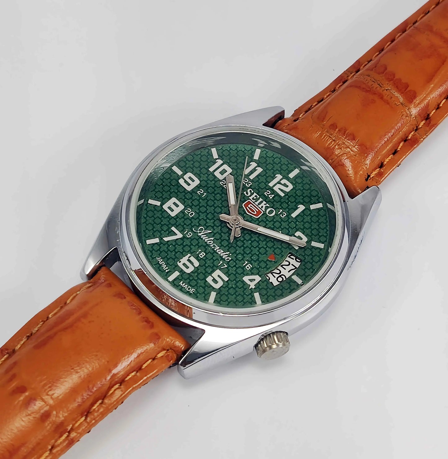 Seiko 5 Automatic-6309 Green Dial 17 Jewels Day Date Men's Wrist Watch - Discover-Diamonds