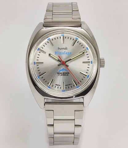HMT Himalaya Para Shock 17 Jewels Silver Dial Mechanical Hand winding Men's Wrist Watch - Discover-Diamonds