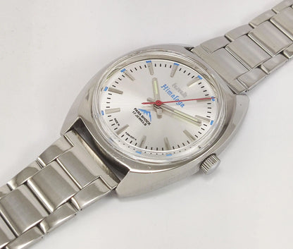 HMT Himalaya Para Shock 17 Jewels Silver Dial Mechanical Hand winding Men's Wrist Watch - Discover-Diamonds