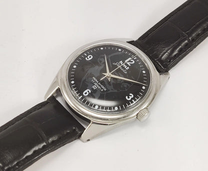 HMT Janata Para Shock 17 Jewels Mahatma Gandhi Black Dial Mechanical Hand winding Men's Wrist Watch - Discover-Diamonds