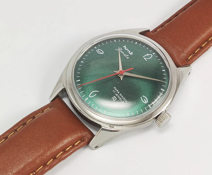 HMT Janata Para Shock 17 Jewels Green Dial Mechanical Hand winding Men's Wrist Watch Discover-Diamonds