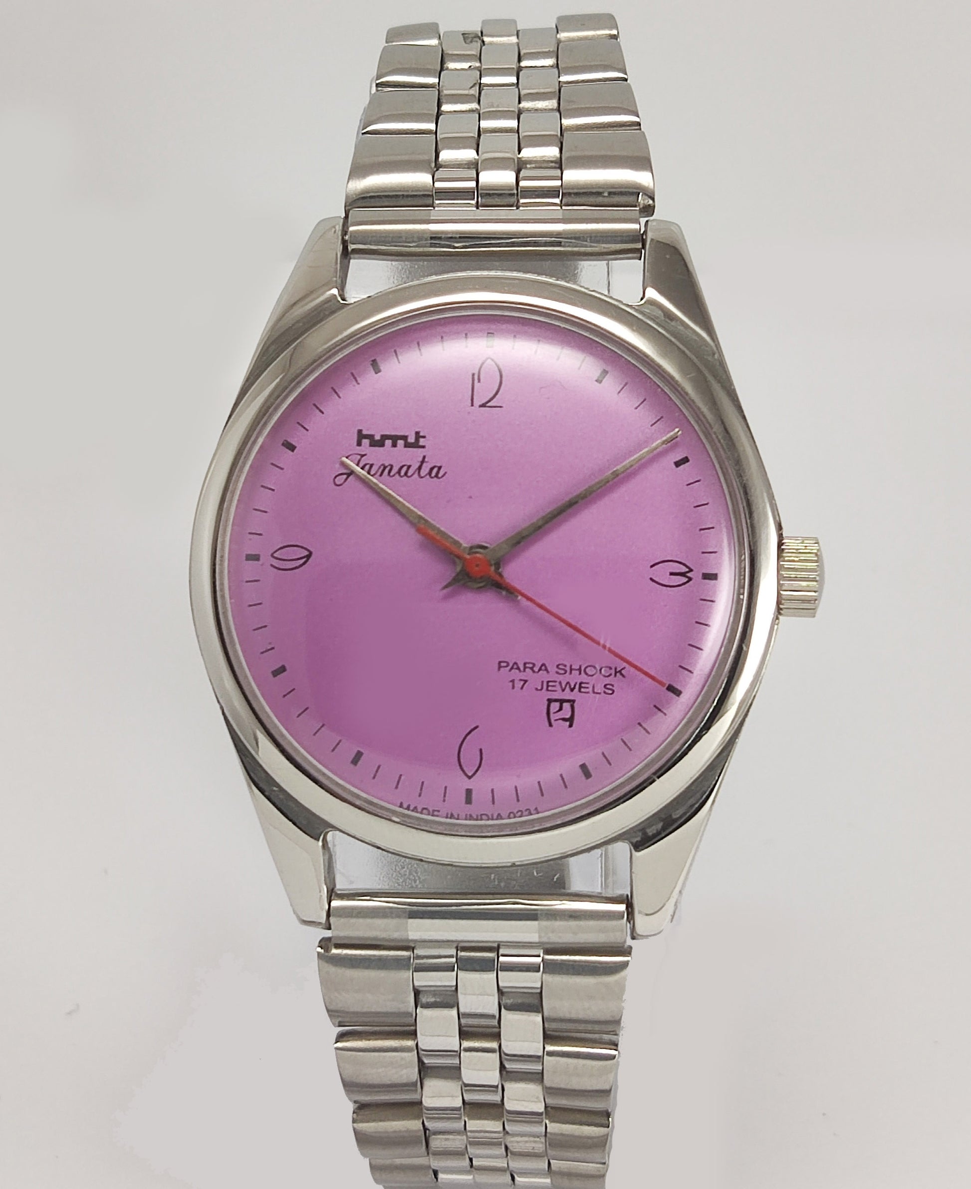 HMT Janata 17 Jewels Purple Dial Mechanical Hand winding Men's Wrist Watch - Discover-Diamonds