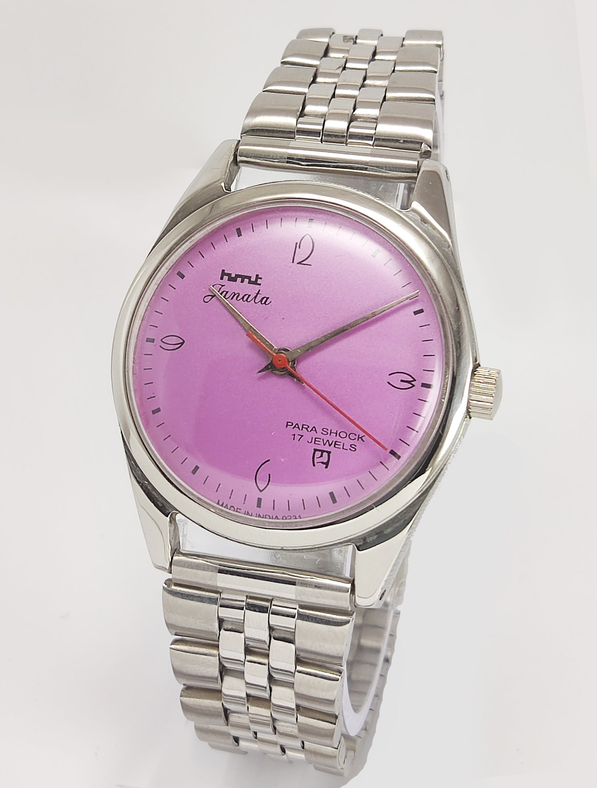 HMT Janata 17 Jewels Purple Dial Mechanical Hand winding Men's Wrist Watch - Discover-Diamonds