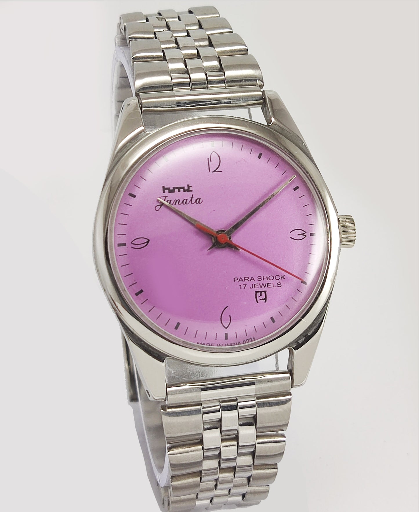 HMT Janata 17 Jewels Purple Dial Mechanical Hand winding Men's Wrist Watch - Discover-Diamonds