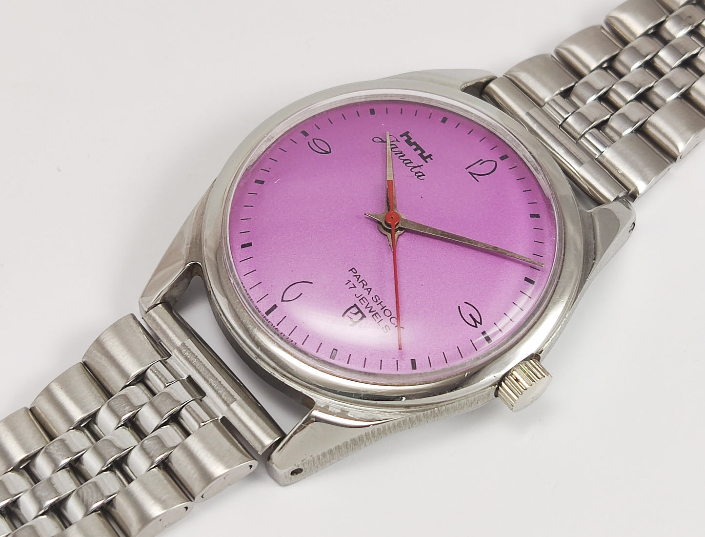 HMT Janata 17 Jewels Purple Dial Mechanical Hand winding Men's Wrist Watch - Discover-Diamonds