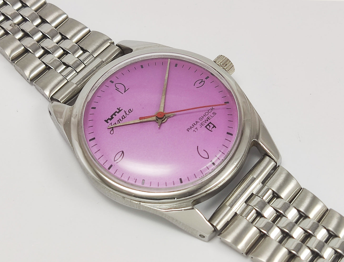 HMT Janata 17 Jewels Purple Dial Mechanical Hand winding Men's Wrist Watch - Discover-Diamonds