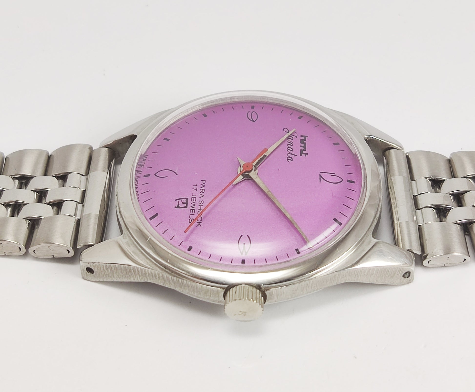 HMT Janata 17 Jewels Purple Dial Mechanical Hand winding Men's Wrist Watch - Discover-Diamonds