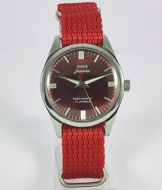 HMT Janata Para Shock 17 Jewels Red Dial Watch 0231 Discover-Diamonds