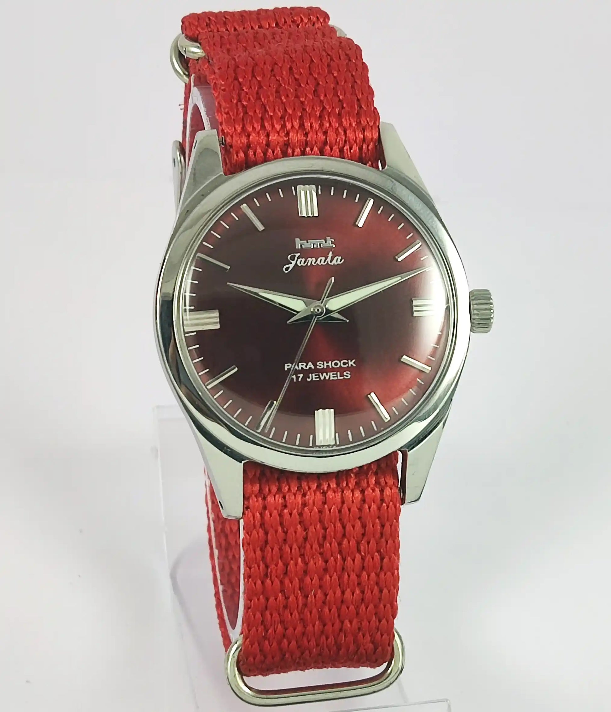 HMT Janata Para Shock 17 Jewels Red Dial Watch 0231 Discover-Diamonds