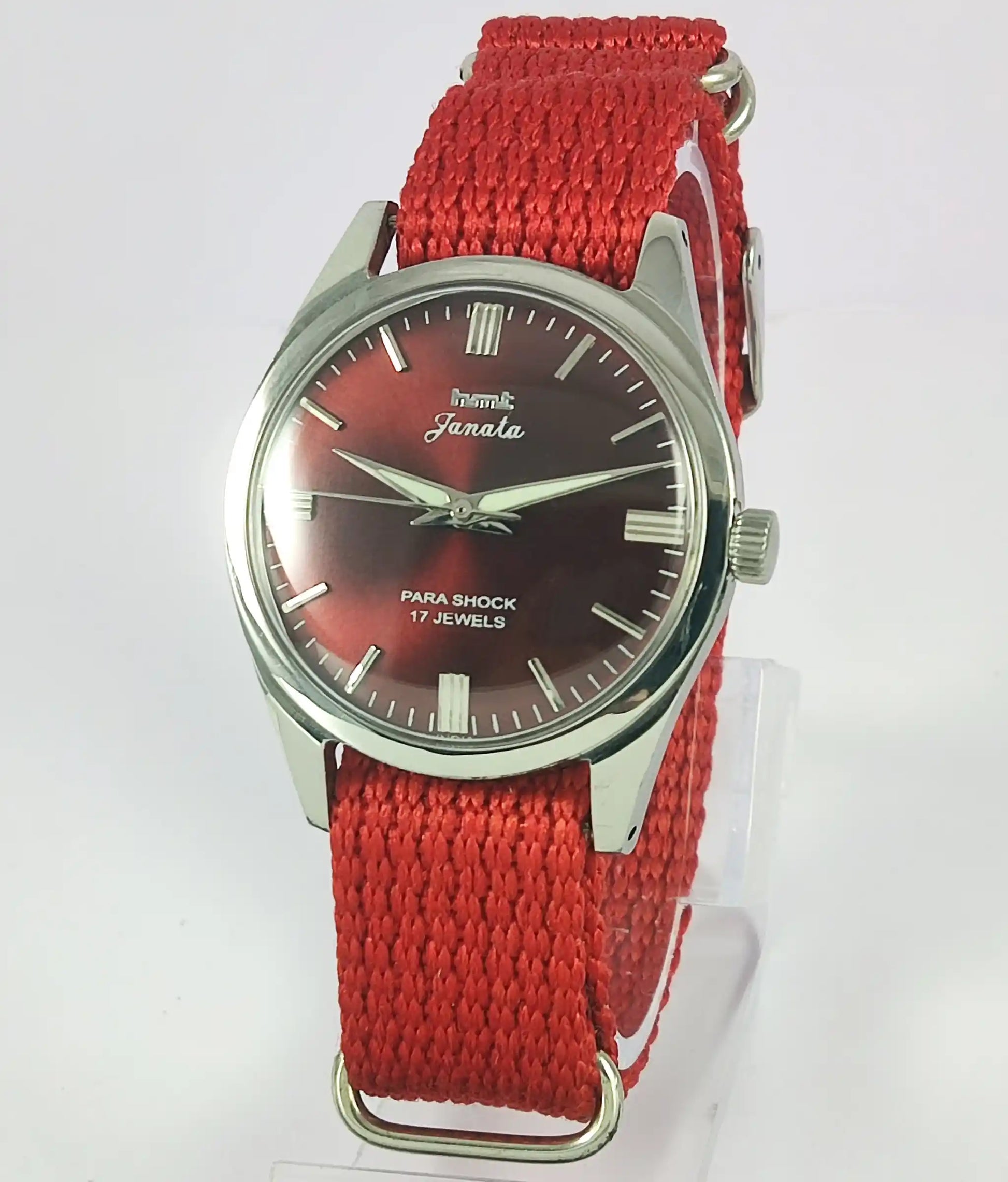 HMT Janata Para Shock 17 Jewels Red Dial Watch 0231 Discover-Diamonds