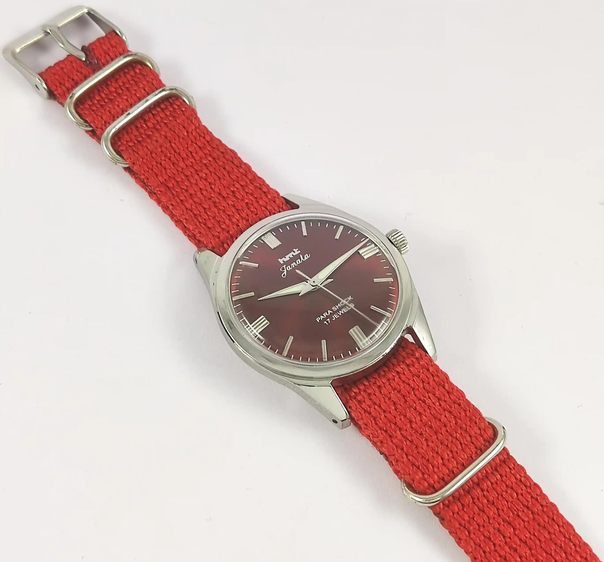 HMT Janata Para Shock 17 Jewels Red Dial Watch 0231 Discover-Diamonds
