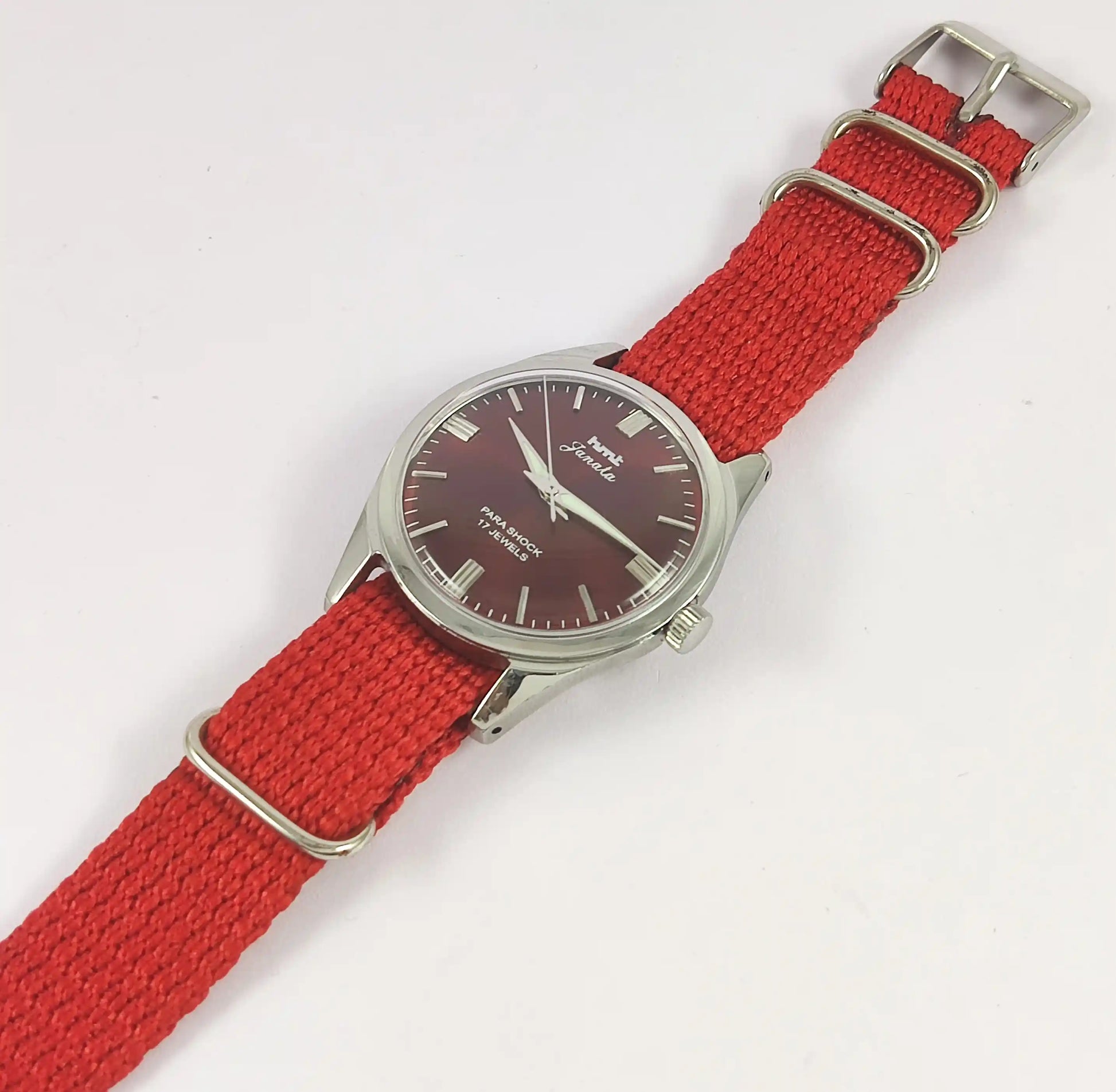 HMT Janata Para Shock 17 Jewels Red Dial Watch 0231 Discover-Diamonds