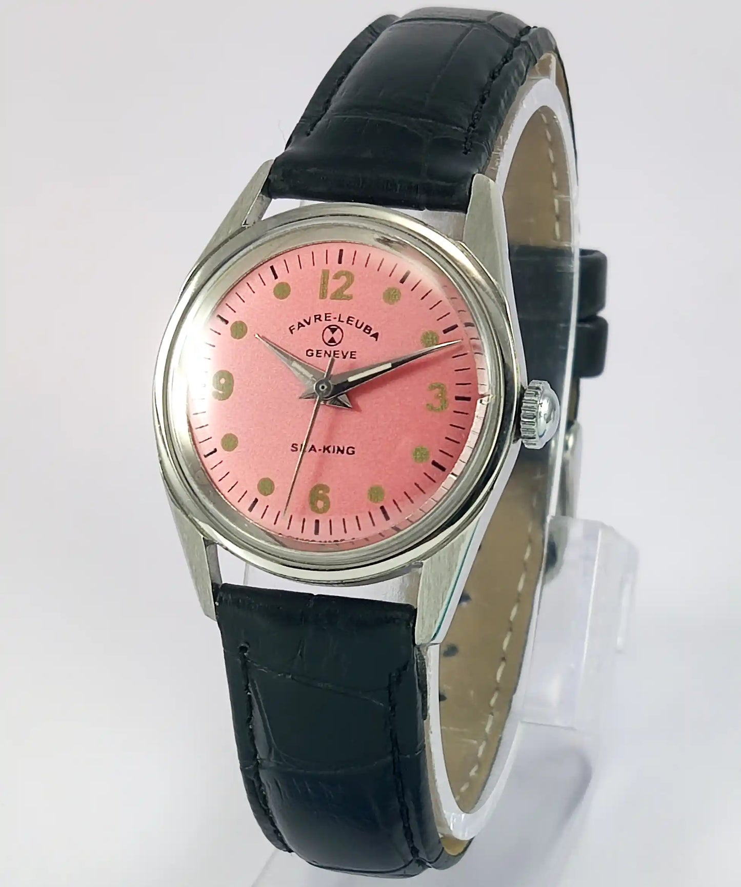 Favre Leuba Geneve Sea King Dark Pink Dial Women's Watch 101 Discover-Diamonds
