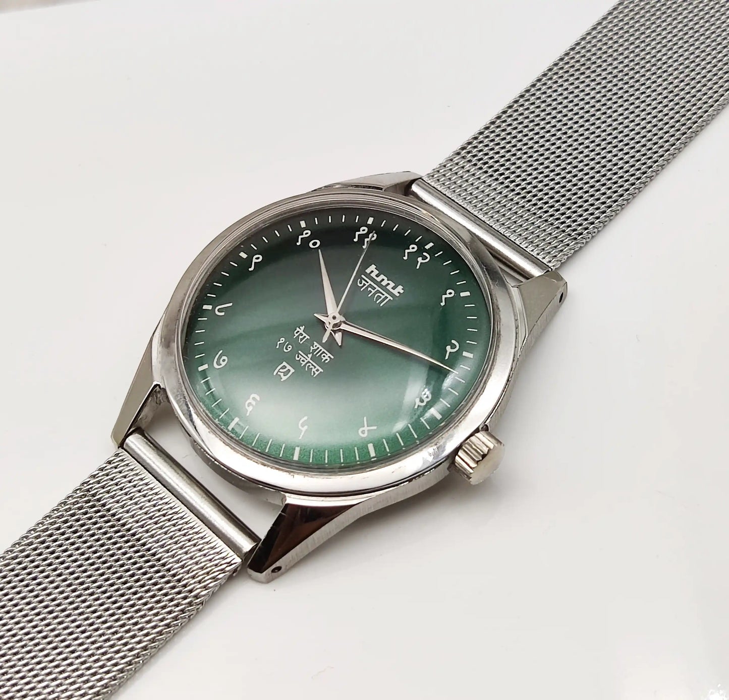 HMT Janata Greenish Devanagari 17 Jewels Handwinding Watch