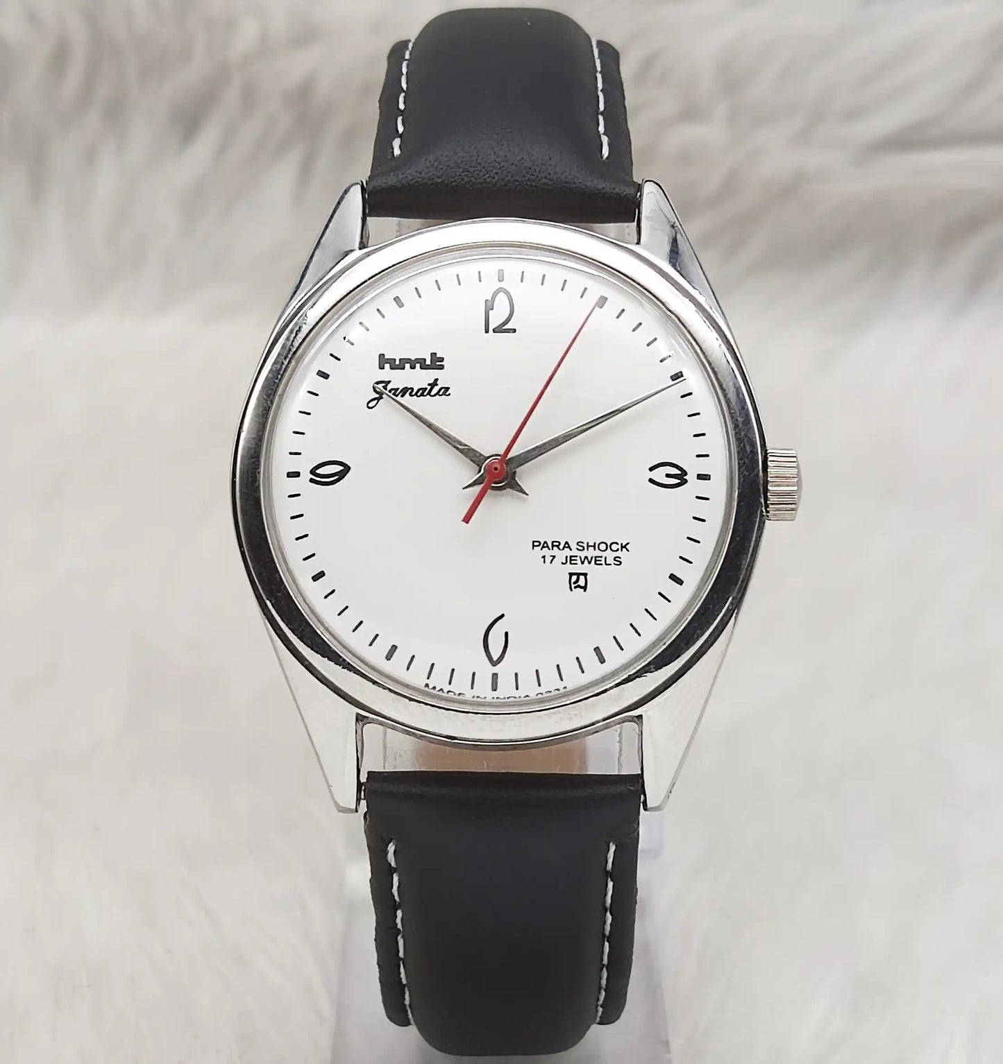 HMT Janata White Dial 17 Jewels Handwinding Watch English Numerals