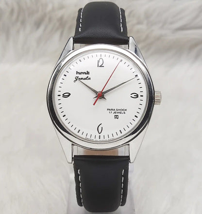 HMT Janata White Dial 17 Jewels Handwinding Watch English Numerals