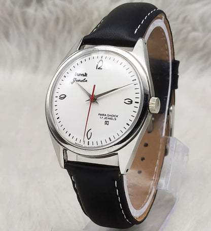 HMT Janata White Dial 17 Jewels Handwinding Watch English Numerals