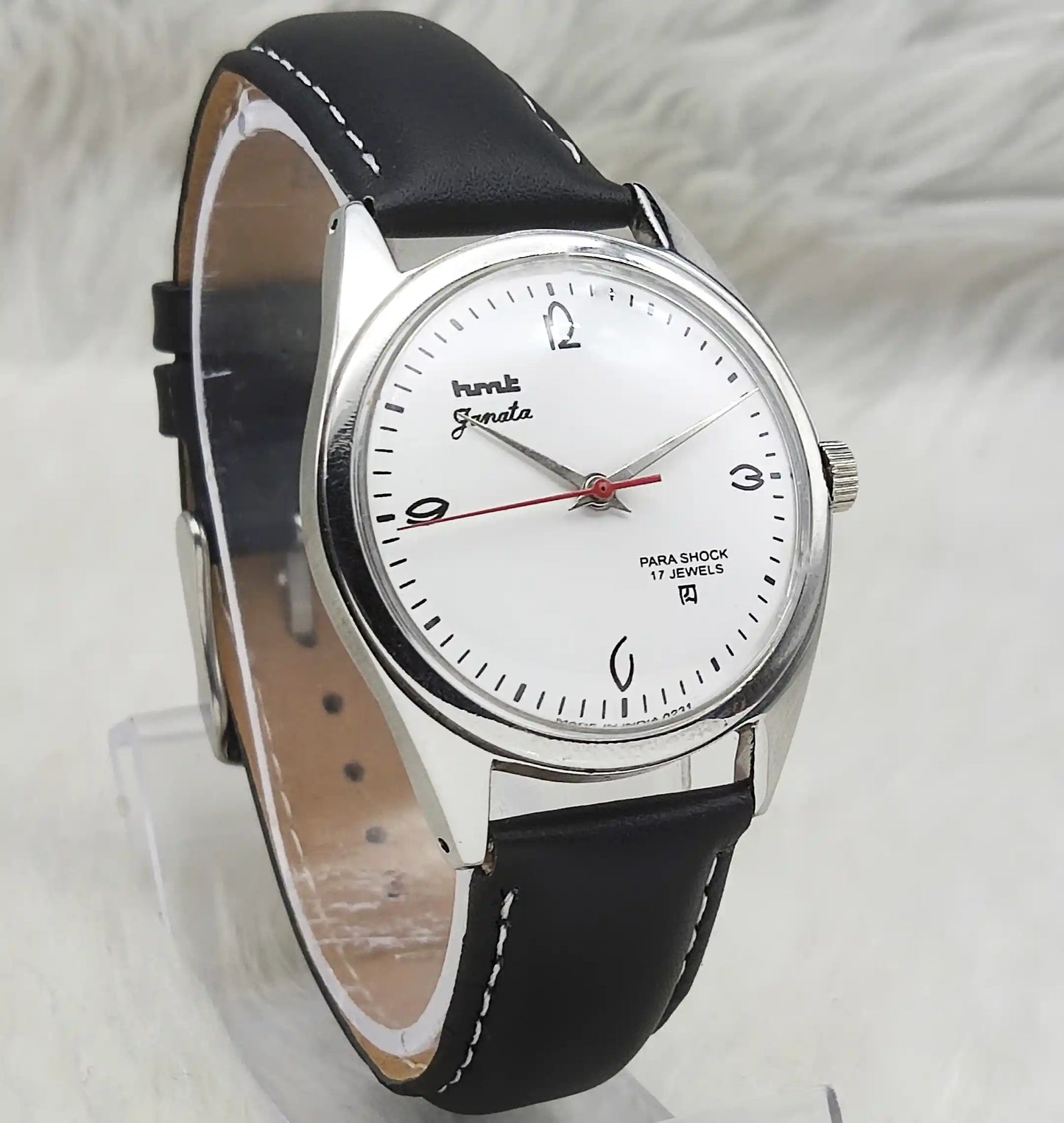 HMT Janata White Dial 17 Jewels Handwinding Watch English Numerals