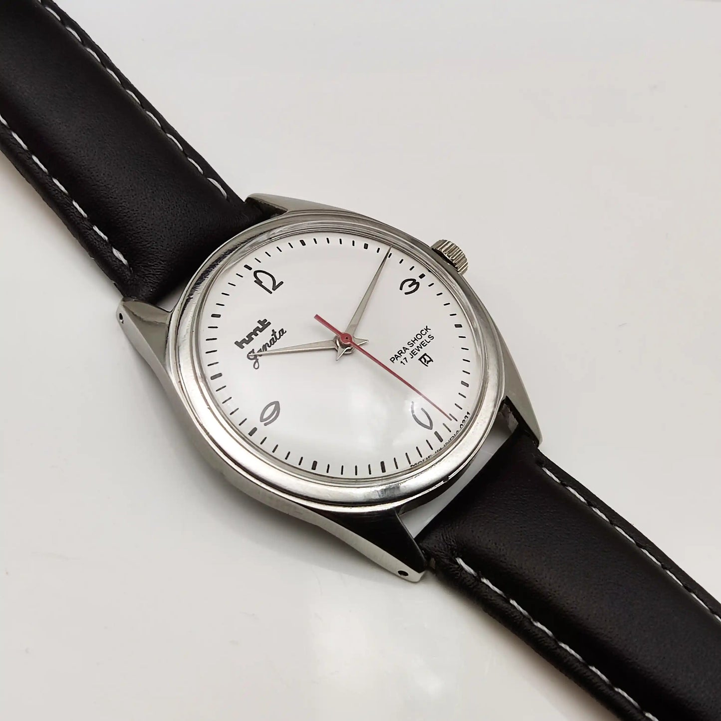 HMT Janata White Dial 17 Jewels Handwinding Watch English Numerals