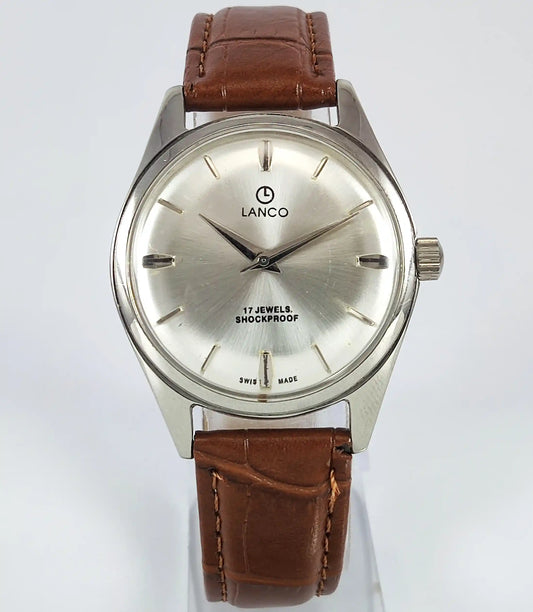 LANCO 17 Jewels Shock Proof Silver Dial Swiss Made Handwinding 0231 Discover-Diamonds