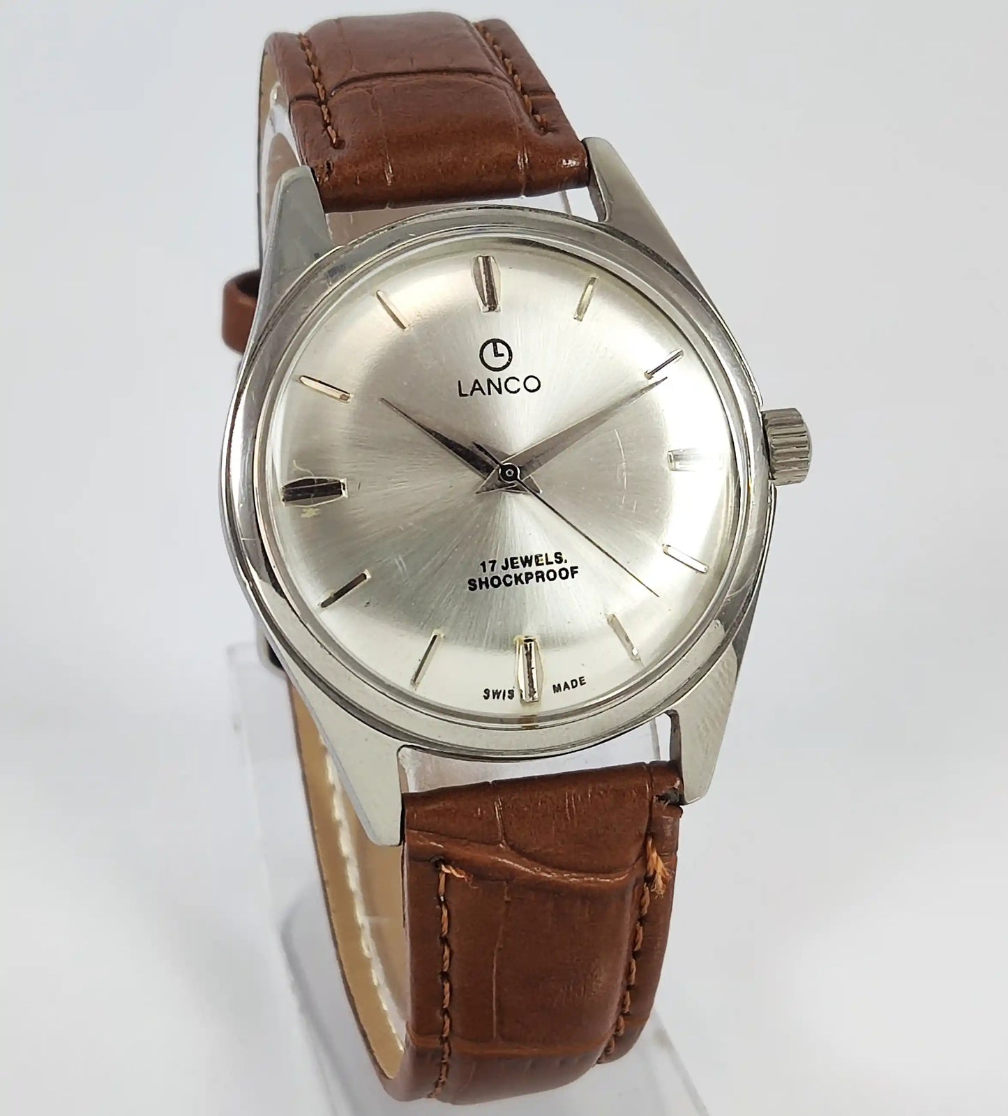 LANCO 17 Jewels Shock Proof Silver Dial Swiss Made Handwinding 0231 Discover-Diamonds