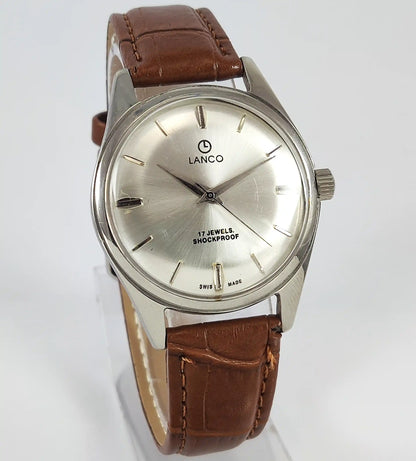 LANCO 17 Jewels Shock Proof Silver Dial Swiss Made Handwinding 0231 Discover-Diamonds