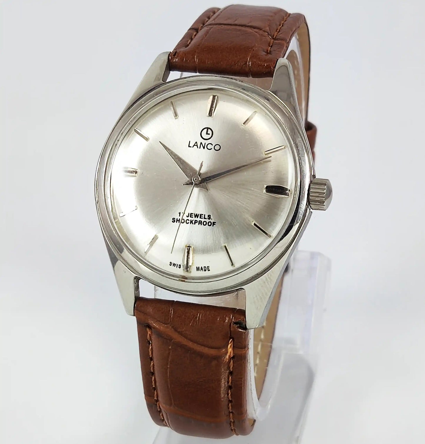 LANCO 17 Jewels Shock Proof Silver Dial Swiss Made Handwinding 0231 Discover-Diamonds