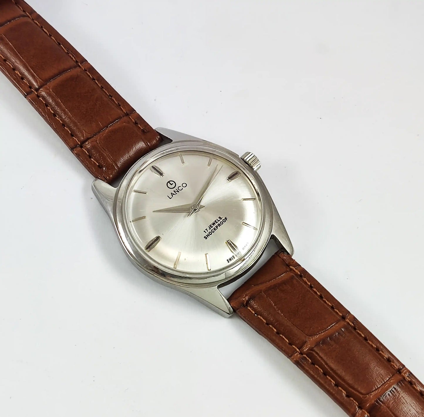 LANCO 17 Jewels Shock Proof Silver Dial Swiss Made Handwinding 0231 Discover-Diamonds