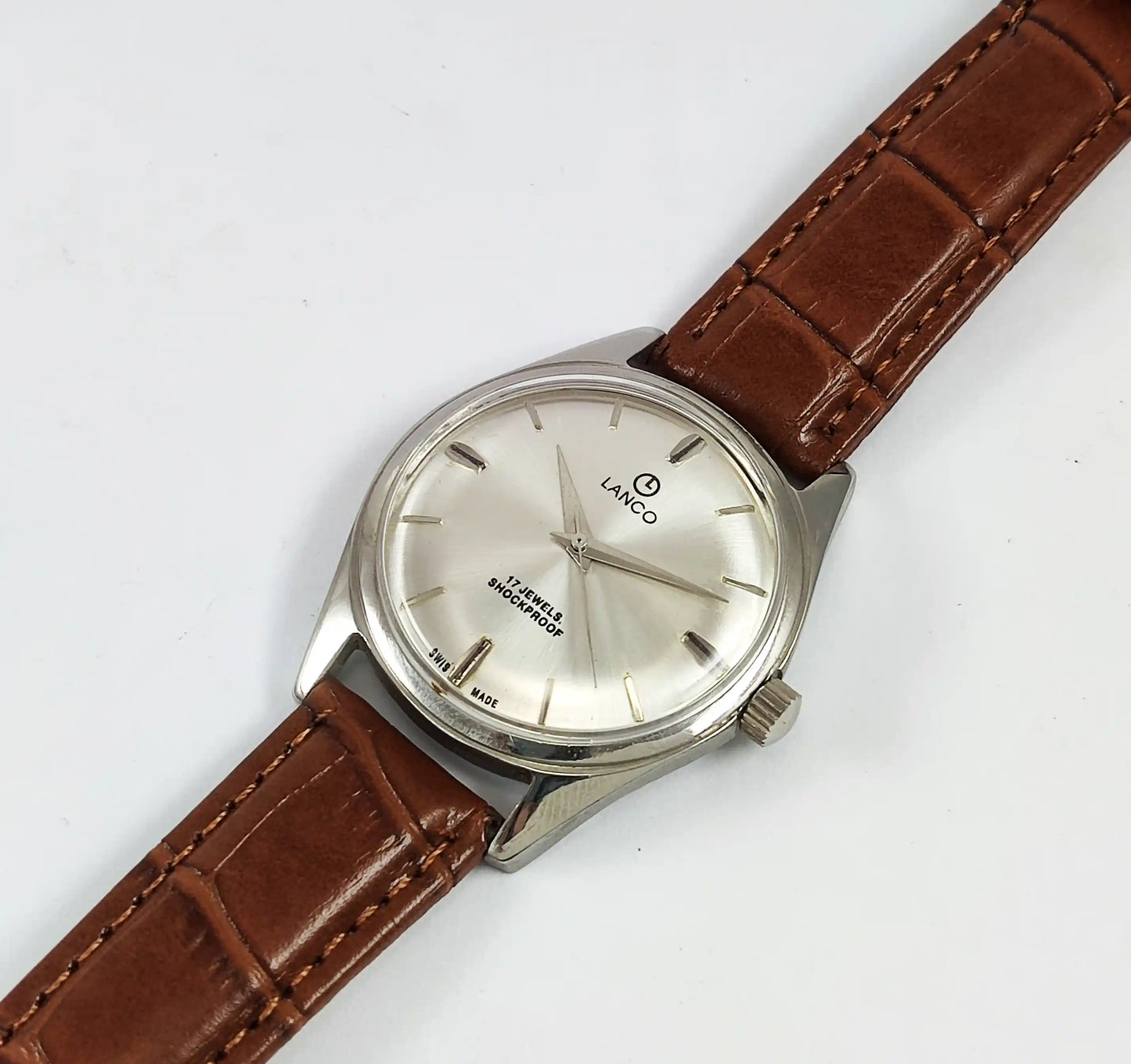 LANCO 17 Jewels Shock Proof Silver Dial Swiss Made Handwinding 0231 Discover-Diamonds