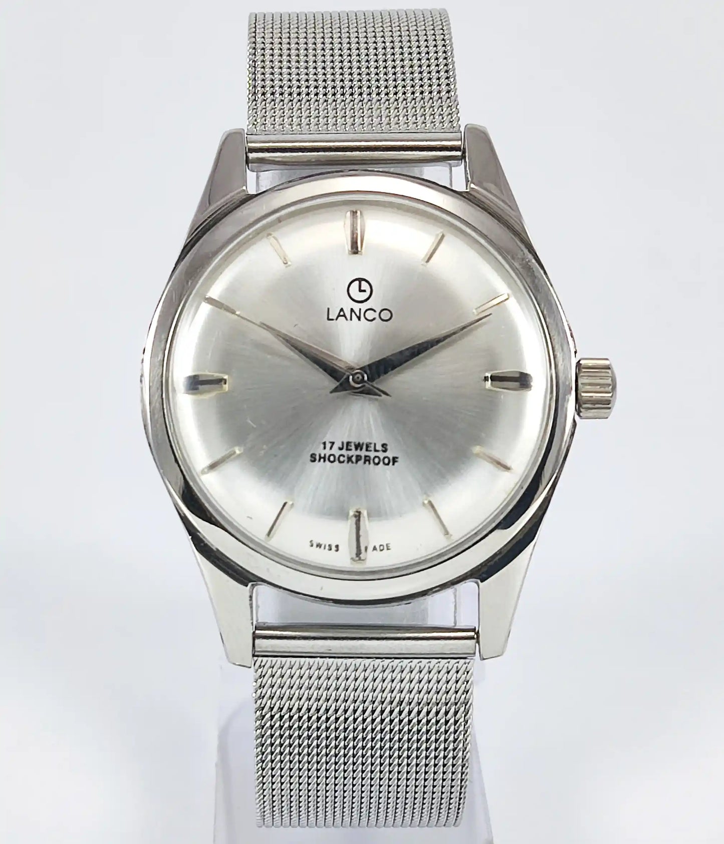 LANCO 17 Jewels Shock Proof Silver Dial Swiss Made Handwinding Discover-Diamonds