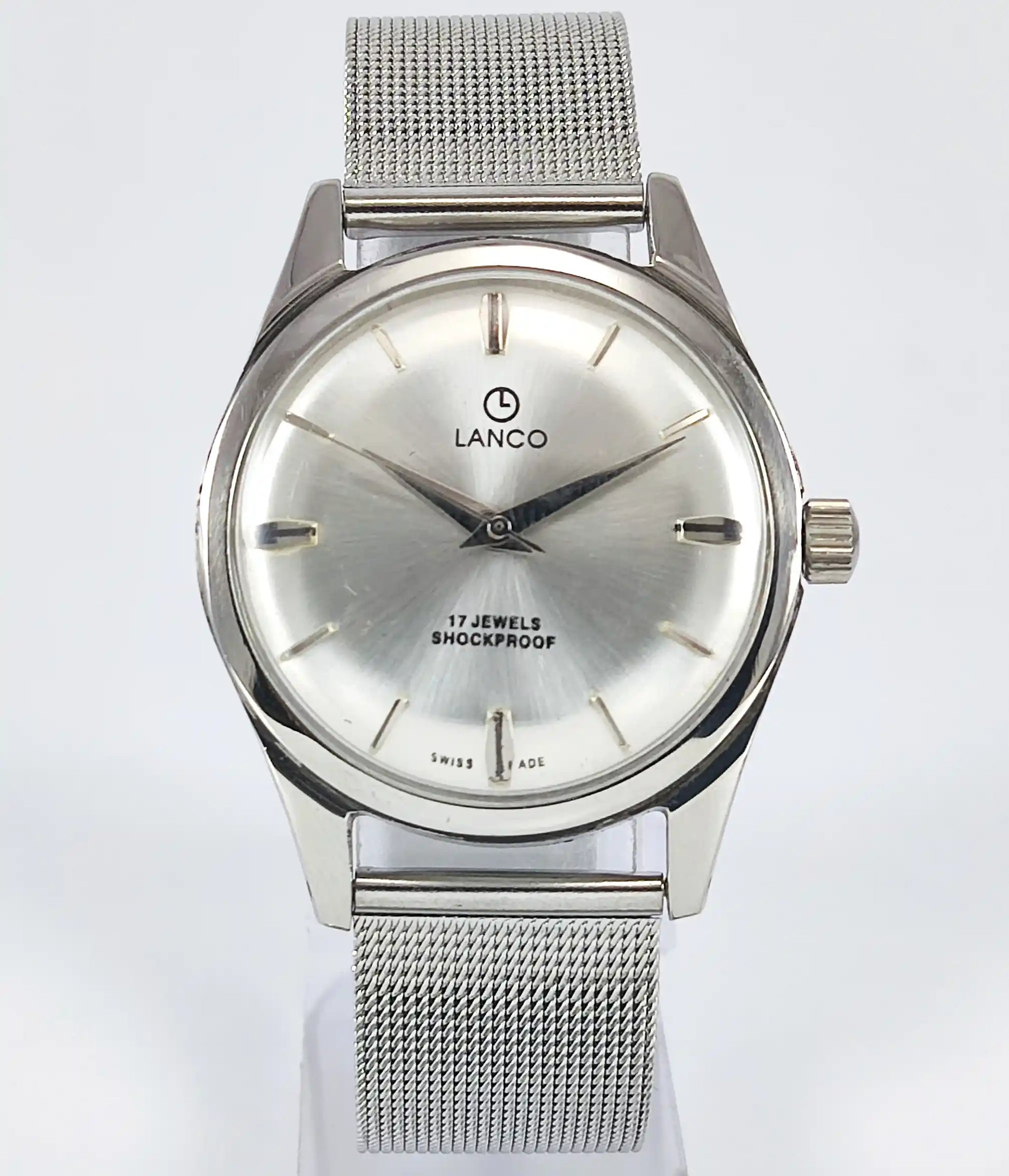 LANCO 17 Jewels Shock Proof Silver Dial Swiss Made Handwinding Discover-Diamonds