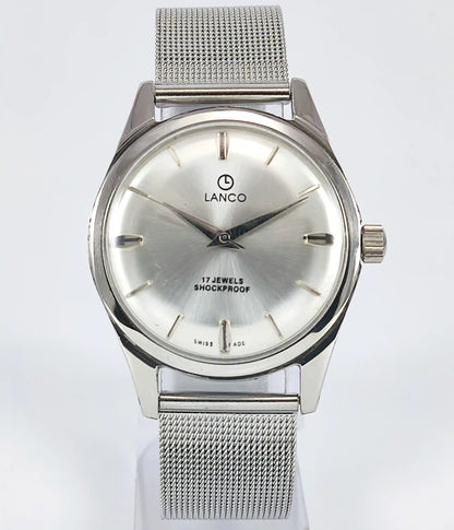 LANCO 17 Jewels Shock Proof Silver Dial Swiss Made Handwinding Discover-Diamonds